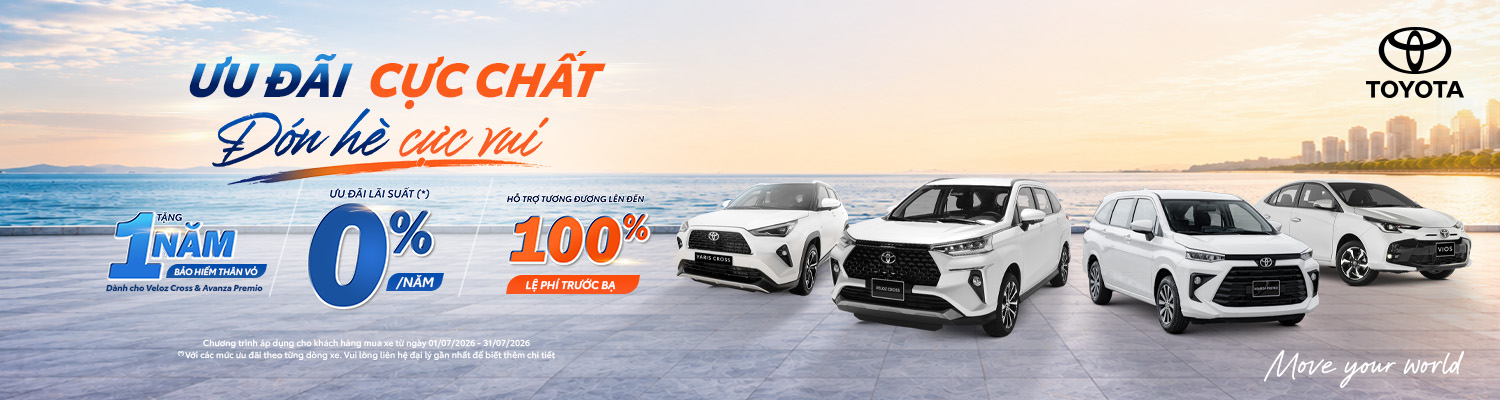 Toyota Việt Nam cùng hệ thống đại lý triển khai chương trình khuyến mại tháng 7/2026