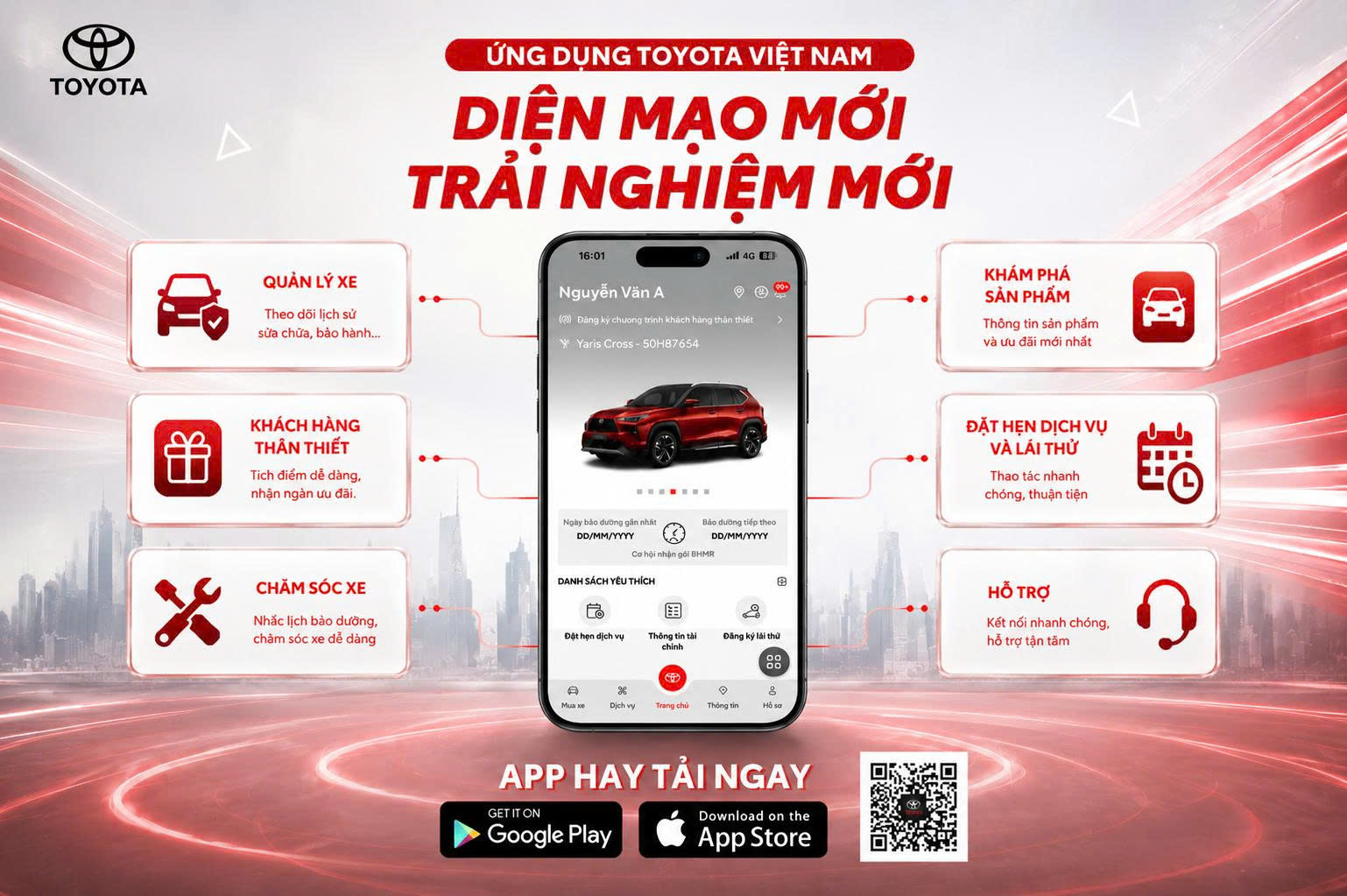 Ứng dụng TOYOTA Việt Nam – Diện mạo mới, trải nghiệm mới