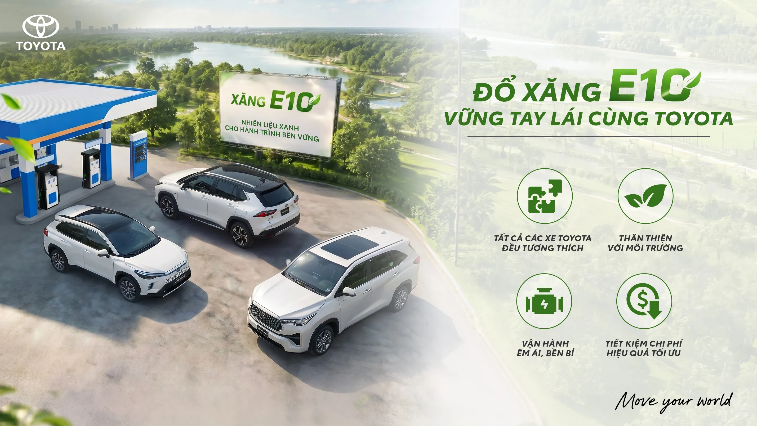 Khả năng tương thích với xăng sinh học E10 của các mẫu xe Toyota