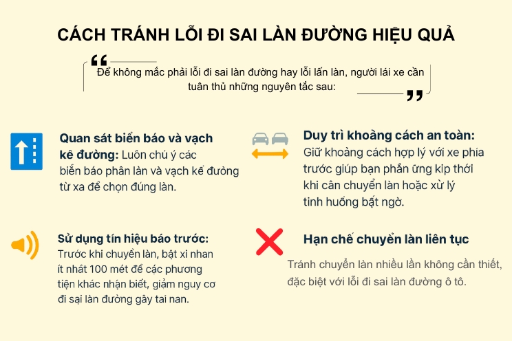 Nguyên tắc cần nhớ để tránh lỗi đi sai làn đường