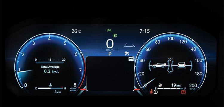 Bảng đồng hồ với màn hình đa thông tin 12,3 inch sắc nét cùng hệ thống hiển thị thông tin trên kính lái