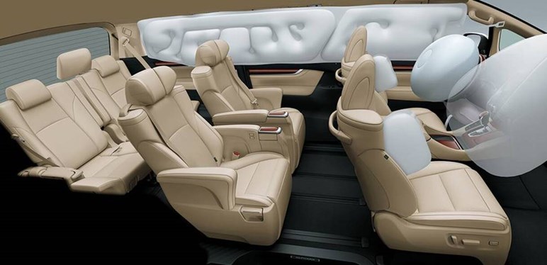 Các trang bị an toàn trong xe Toyota 7 chỗ Alphard Luxury