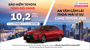 AN TÂM CẦM LÁI THOẢI MÁI VI VU CÙNG ƯU ĐÃI TỪ BẢO HIỂM TOYOTA KHI MUA XE VIOS THÁNG 11/2022