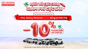 LƯỚT HÈ CỰC CHILL – GIẢM PHÍ CỰC SÂU CÙNG BẢO HIỂM TOYOTA!