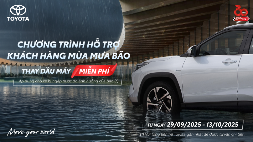 CHƯƠNG TRÌNH HỖ TRỢ KHÁCH HÀNG MÙA MƯA BÃO Miễn phí thay dầu máy cho xe bị ngập nước