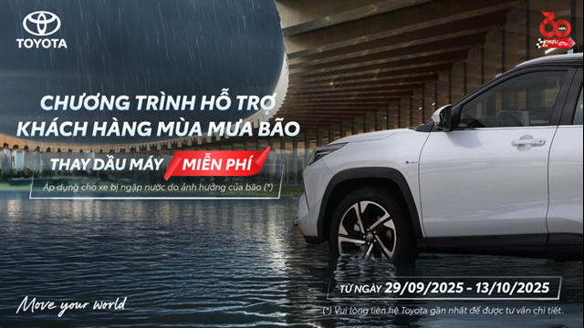 CHƯƠNG TRÌNH HỖ TRỢ KHÁCH HÀNG MÙA MƯA BÃO Miễn phí thay dầu máy cho xe bị ngập nước