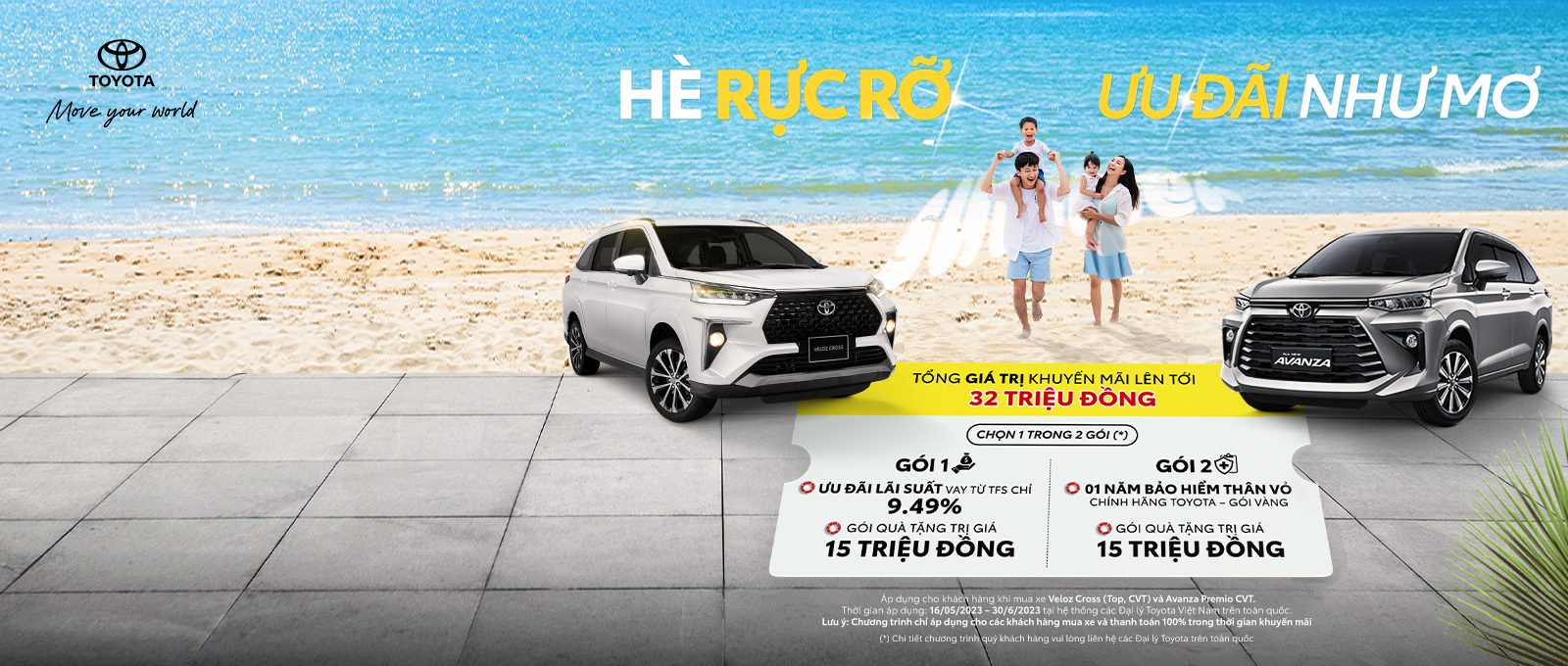 Chương trình ưu đãi từ hệ thống đại lý Toyota trên toàn quốc dành cho khách hàng mua xe  Veloz Cross & Avanza Premio trong tháng 5 & tháng 6/2023