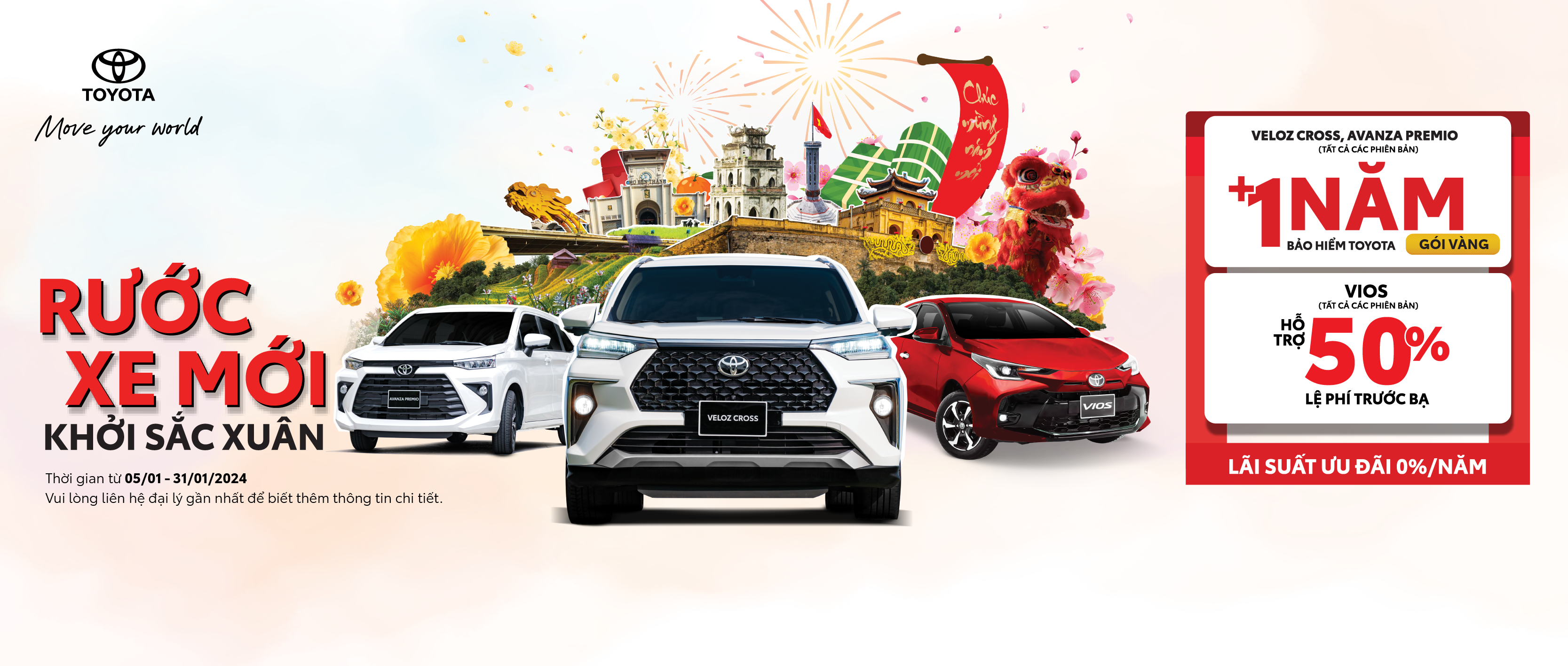 Toyota và hệ thống Đại lý tiếp tục khuyến mại hấp dẫn  cho các mẫu xe Toyota trong tháng 01/2024