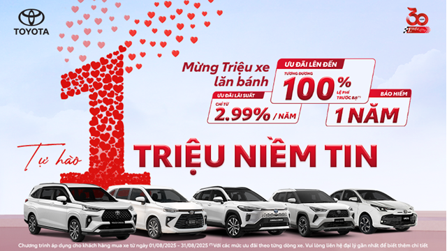 TOYOTA VIỆT NAM CÙNG HỆ THỐNG ĐẠI LÝ TRIỂN KHAI CHƯƠNG TRÌNH KHUYẾN MẠI  THÁNG 08/2025 