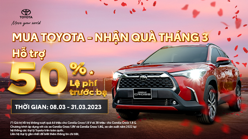 Chương trình khuyến mại từ hệ thống Đại lý Toyota dành cho khách hàng mua xe  Toyota Corolla Cross trong tháng 3/2023