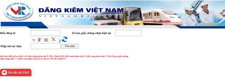 Tra cứu biển số xe ô tô trên trang web Cục Đăng kiểm Việt Nam
