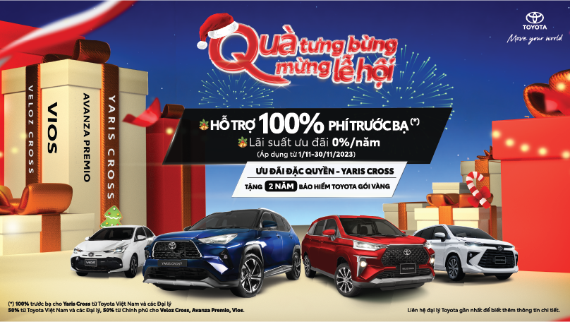 Khuyến mại hấp dẫn từ hệ thống Đại lý Toyota dành cho các mẫu xe trong tháng 11/2023