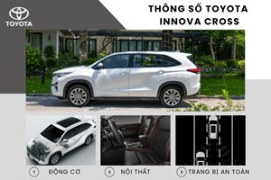 Thông số xe Toyota Innova Cross: Kích thước, động cơ, trang bị an toàn