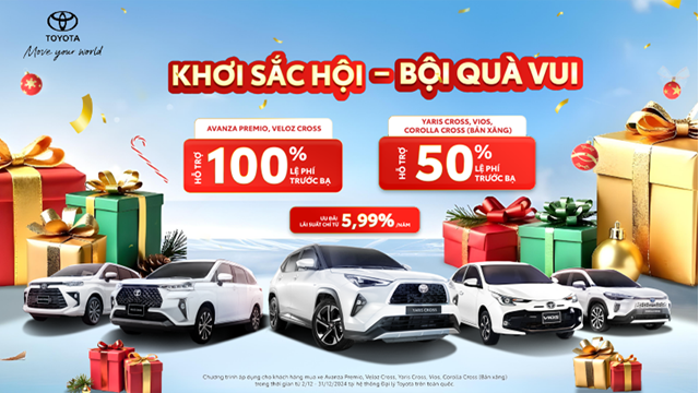 Khuyến mại Vios, Veloz Cross, Avanza Premio, Yaris Cross, Corolla Cross T12/2024