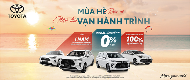 Toyota Việt Nam cùng hệ thống đại lý triển khai chương trình khuyến mại tháng 5/2026