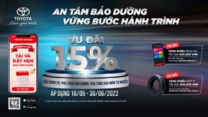 TOYOTA VIỆT NAM TRIỂN KHAI CHƯƠNG TRÌNH ƯU ĐÃI “AN TÂM BẢO DƯỠNG – VỮNG BƯỚC HÀNH TRÌNH”